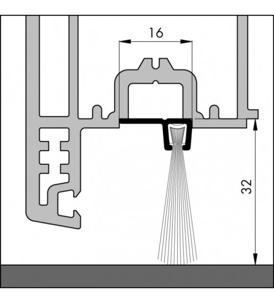 TOCHTBORSTELPROFIEL IBS-90-32 MM (100 CM)
